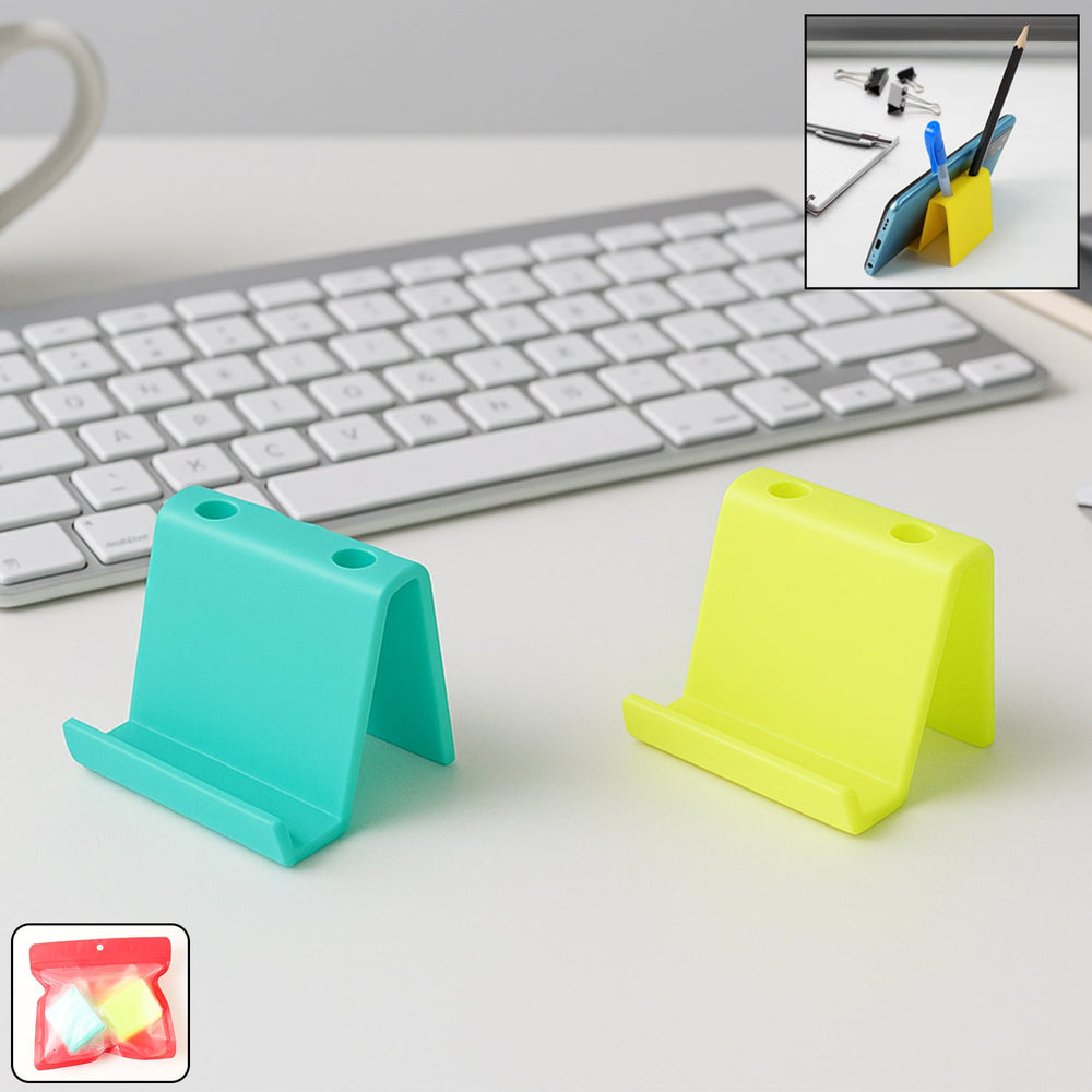 Mobile Phone Stand & Pen Holder – Compact Desk Organizer (2 Pc) Your Brand