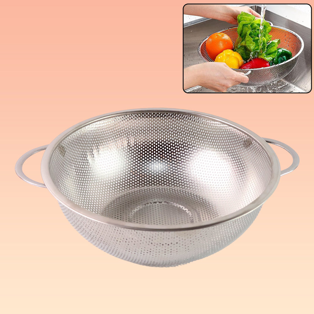 Stainless Steel Strainer Bowl Kitchen Storage Organizer Solution