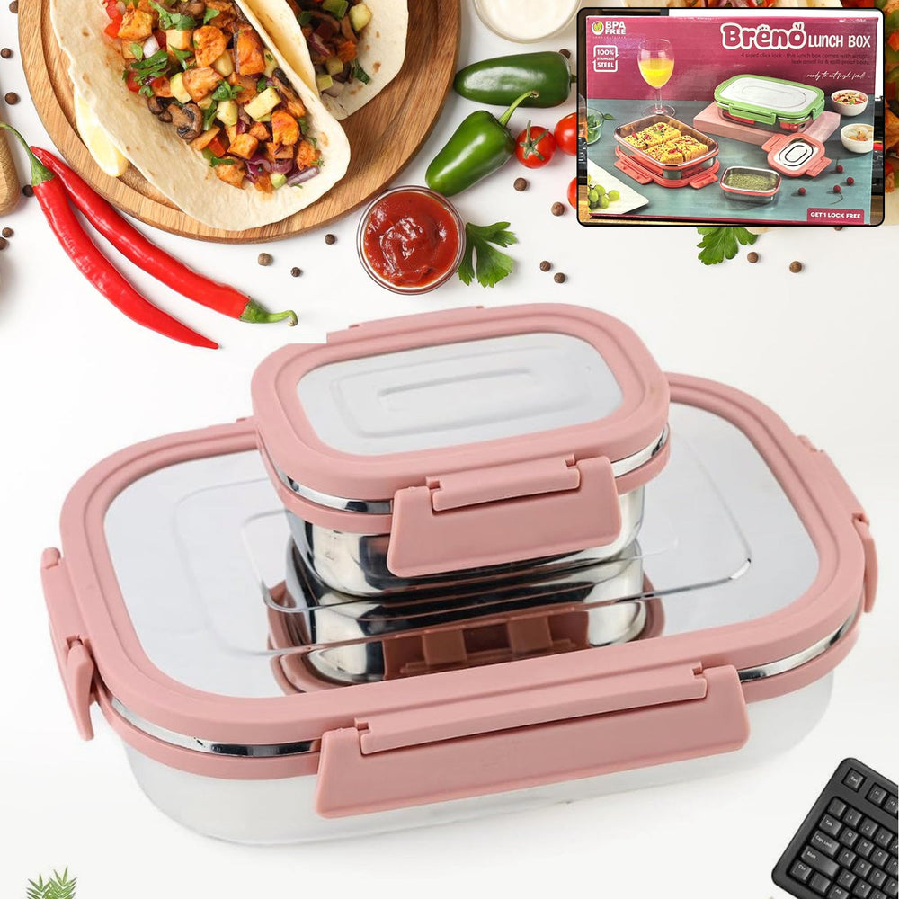 Stainless Steel Lunch Box Multipurpose Storage Organizer Container