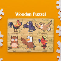 Wooden Bird Puzzle Home Organization Storage Solution Storage