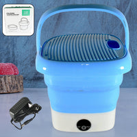 Portable washing machine in use, cleaning delicate baby clothes efficiently.