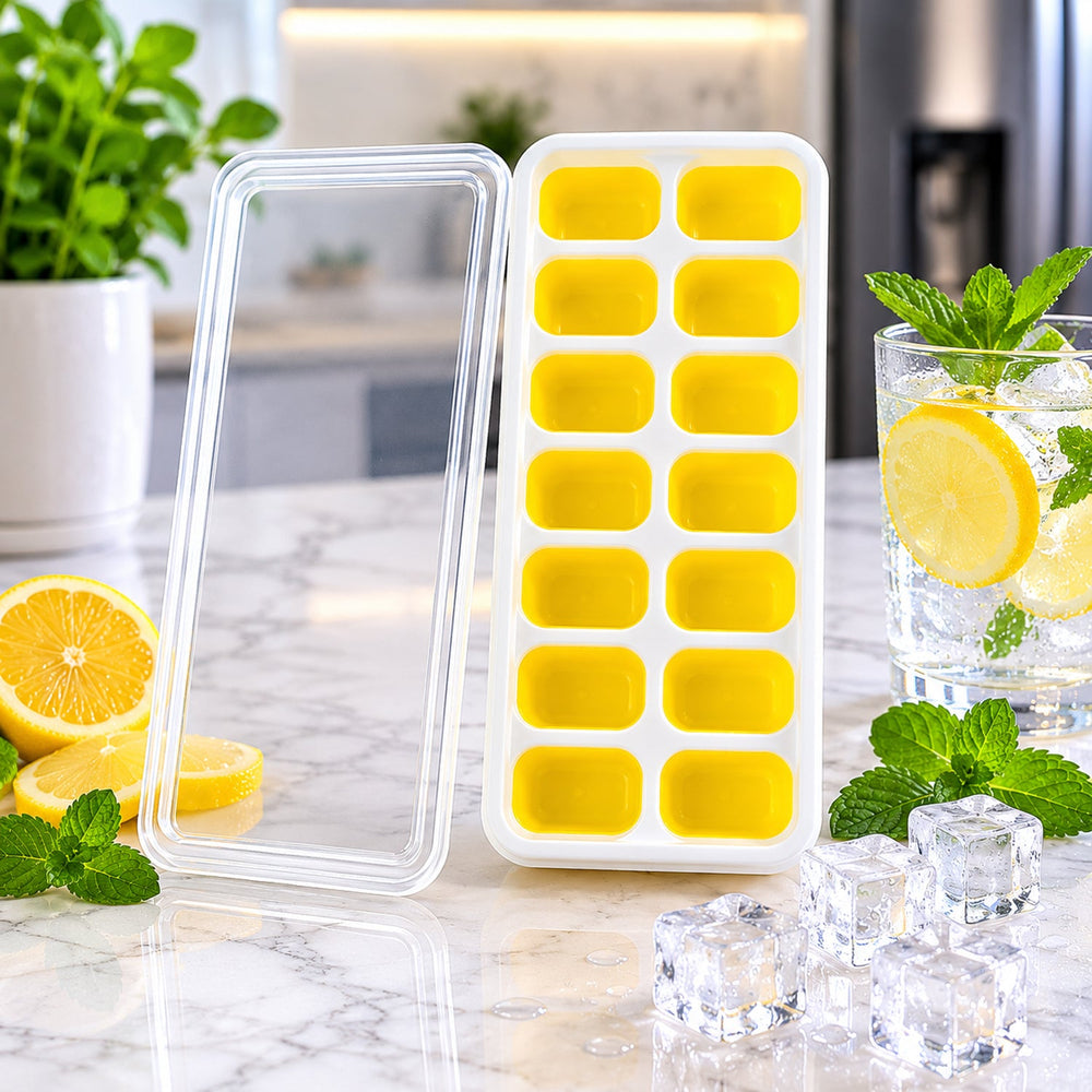 Ice Cube Tray with Spill-Proof Lid Ð Effortless Ice Making a Kitchen