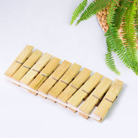 Bamboo Cloth Clips Bathroom Organizer Storage Solution Storage