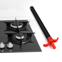 Ergonomic handle of the FirePot stainless steel gas lighter for comfortable grip.