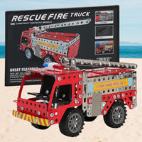 Metal Fire Truck Building Blocks Home Organization Storage Solution
