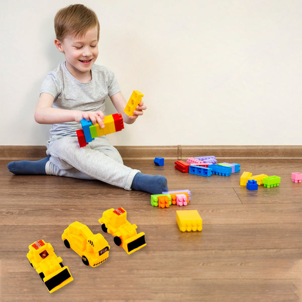 Kids Construction Vehicle Set – 6 Pcs Pull-Back Toys | Little Blocks