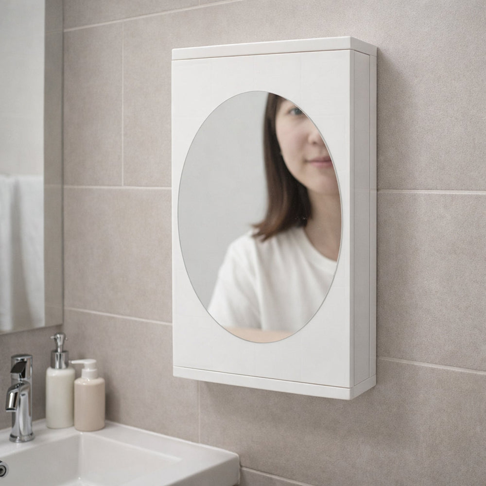 Rotating Bathroom Mirror Cabinet Kitchen Storage Organizer Solution