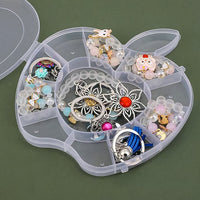 Transparent apple shape jewellery storage box for craft items