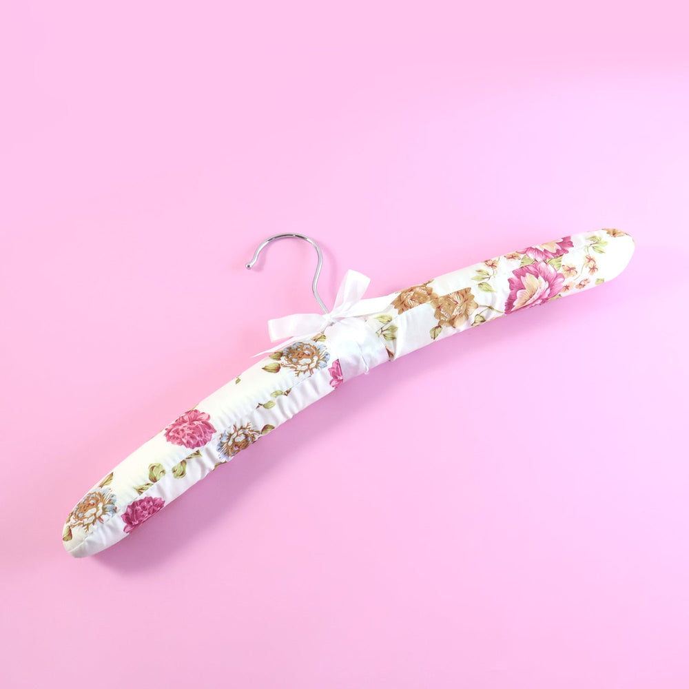 Padded Floral Clothes Hanger Bedroom Organization Furniture Storage