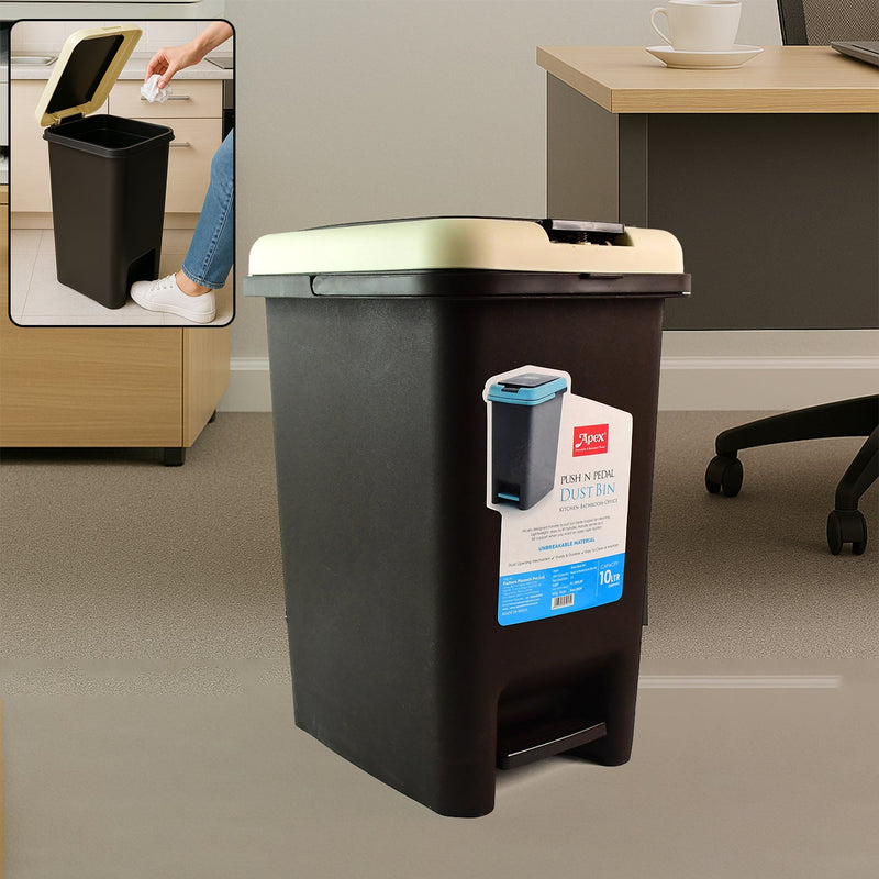 Push N Pedal Plastic Dustbin Home Organization Storage Solution