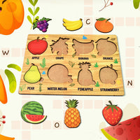Wooden Fruit Puzzle Home Organization Storage Solution Storage