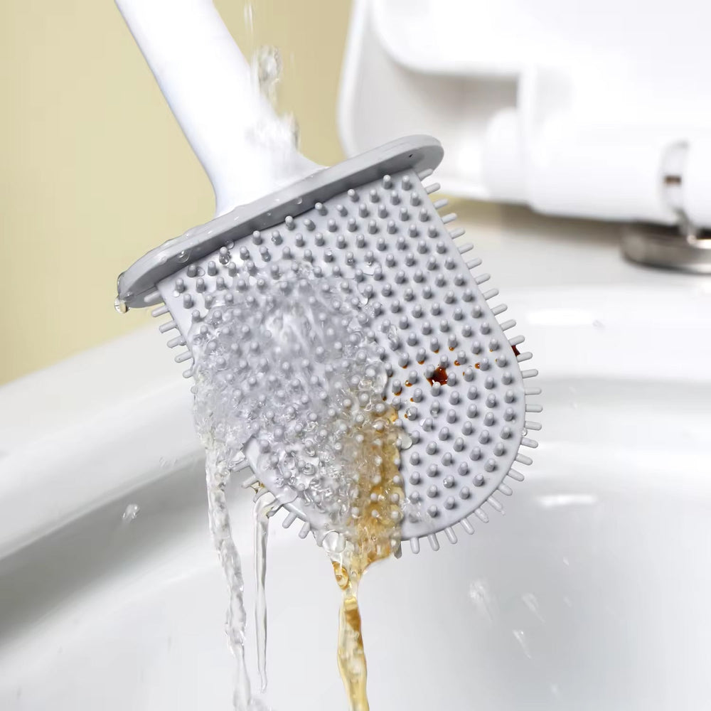 Silicone Toilet Brush – Wall-Mounted, Anti-Drip Cleaner | Velvet Wipe Your Brand