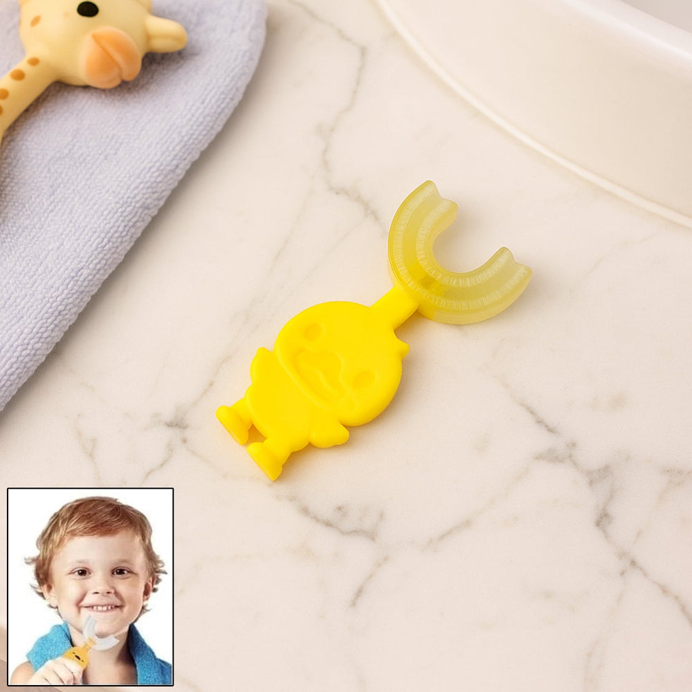 Baby Toothbrush – Cute Duck U-Shape Soft Silicone 360 Brush Your Brand