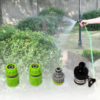 High-pressure hose sprayer connected to a garden hose, ready for action.
