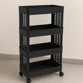 Plastic Storage Rack – 4-Layer Utility Trolley with Wheels | Organivo