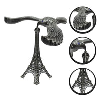 Front view of the balancing eagle toy and Eiffel Tower base, ready to adorn any desk or shelf.