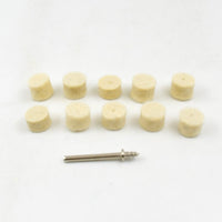 Different shapes of felt buffing wheels for grinding and polishing tasks.