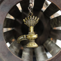 Metal keychain featuring Lord Shiva Shivaling with serpent motif
