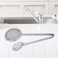 Apex skimmer tong kitchen utensil in polished stainless steel for cooking