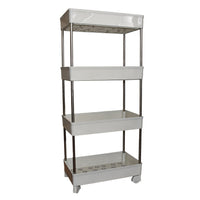 Flexible 4 layer kitchen storage rack with steel and plastic