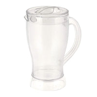 Lemon jug with clear body and spill-resistant lid for fresh drinks