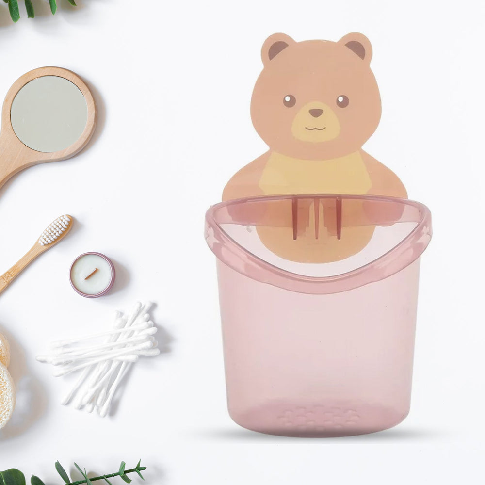 Teddy Bear Toothbrush Holder Multipurpose Storage Organizer Container