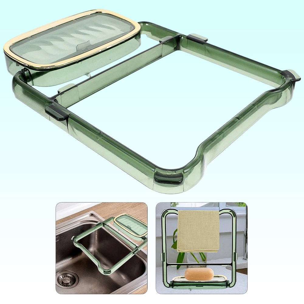 2-in-1 Bathroom Organizer – Self-Adhesive Soap Holder & Towel Rack Your Brand