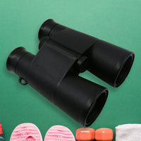 Detailed view of the metal and eco-friendly rubber construction of the binoculars.