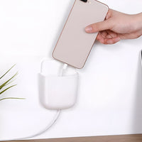 Side profile of wall mounted multi-purpose plastic storage organizer