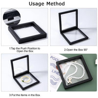 Jewellery pieces beautifully displayed in transparent floating box