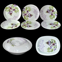 Complete 32-piece plastic dinnerware set, including plates and utensils.