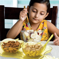 The complete apple shape serving set with all components neatly arranged.