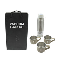Specs detail shot of stainless steel vacuum flask set 500ml capacity