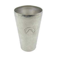 The stainless steel travel mug showcased with its secure, spill-proof lid.