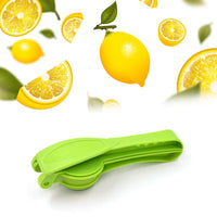 Hand holding the Quickslice 2-in-1 lemon squeezer, showing its comfortable usage.