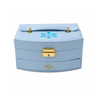 Full view of multi-layer jewelry box with mirror in India