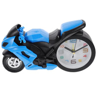 Side profile of the novelty desk clock, showcasing the intricate details of its motorcycle engine body.