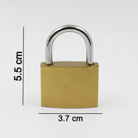 Safelix solid padlock securing a wooden door, demonstrating its versatile use.