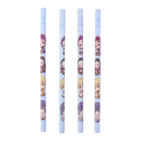 Side view of wooden pencil featuring colorful cartoon print design