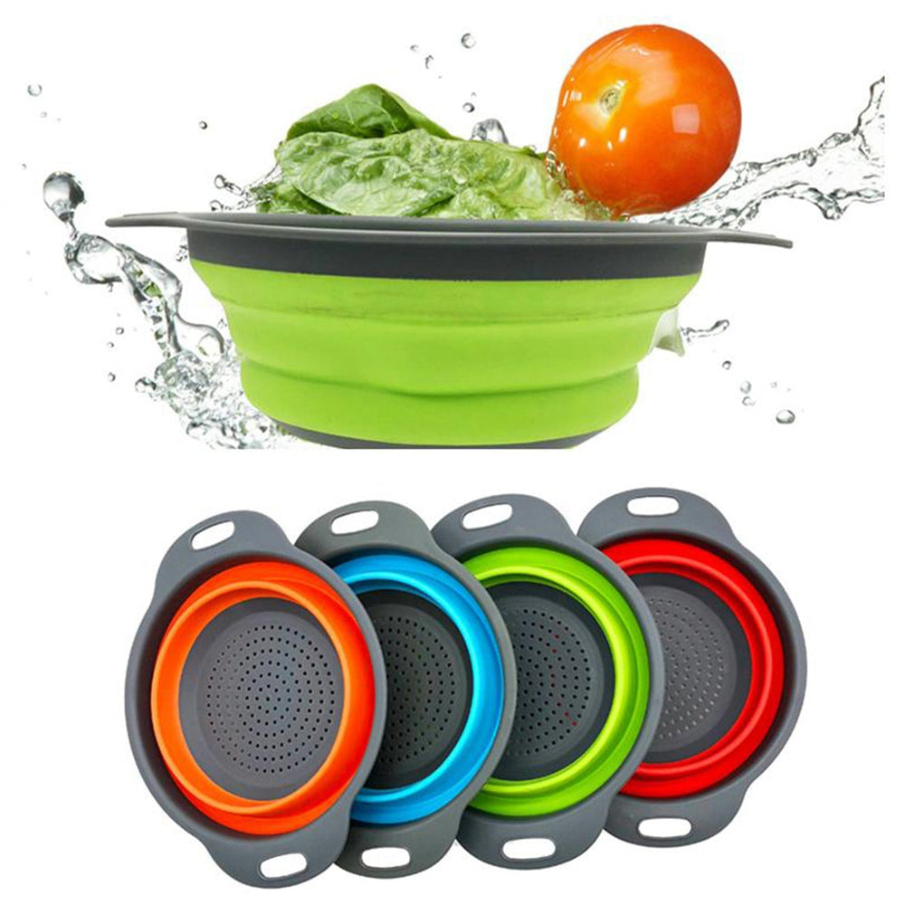 Foldable Silicone Strainer Kitchen Storage Organizer Solution Storage