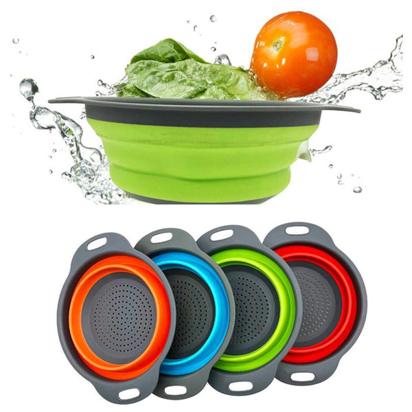 Foldable Silicone Strainer Kitchen Storage Organizer Solution Storage