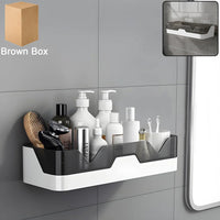 Adhesive Plastic Storage Shelf Kitchen Storage Organizer Solution