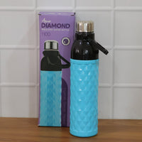 Top view of 1100 ML sports water bottle with diamond texture