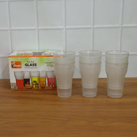 Set of 6 reusable plastic tumblers with frosted finish for beverages