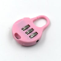 Front view of the 3-Digit Zipper Lock, highlighting the resettable combination dials.