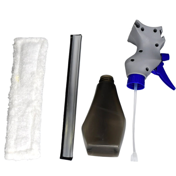 Glass Cleaner Brush – 3-in-1 Spray Type Tool | Velvet Wipe