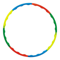 Vibrant interlocking hula hoop for engaging fitness workouts.