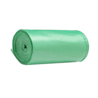 Bulk pack of green compostable garbage bags for homes and offices.