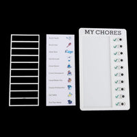Child using the chore note board to track their daily responsibilities.