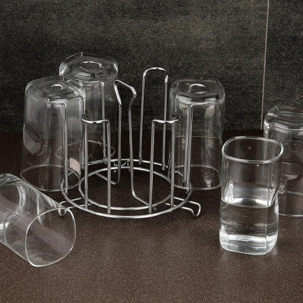Stainless Steel Glass Stand – Round Kitchen Holder | Storenzo